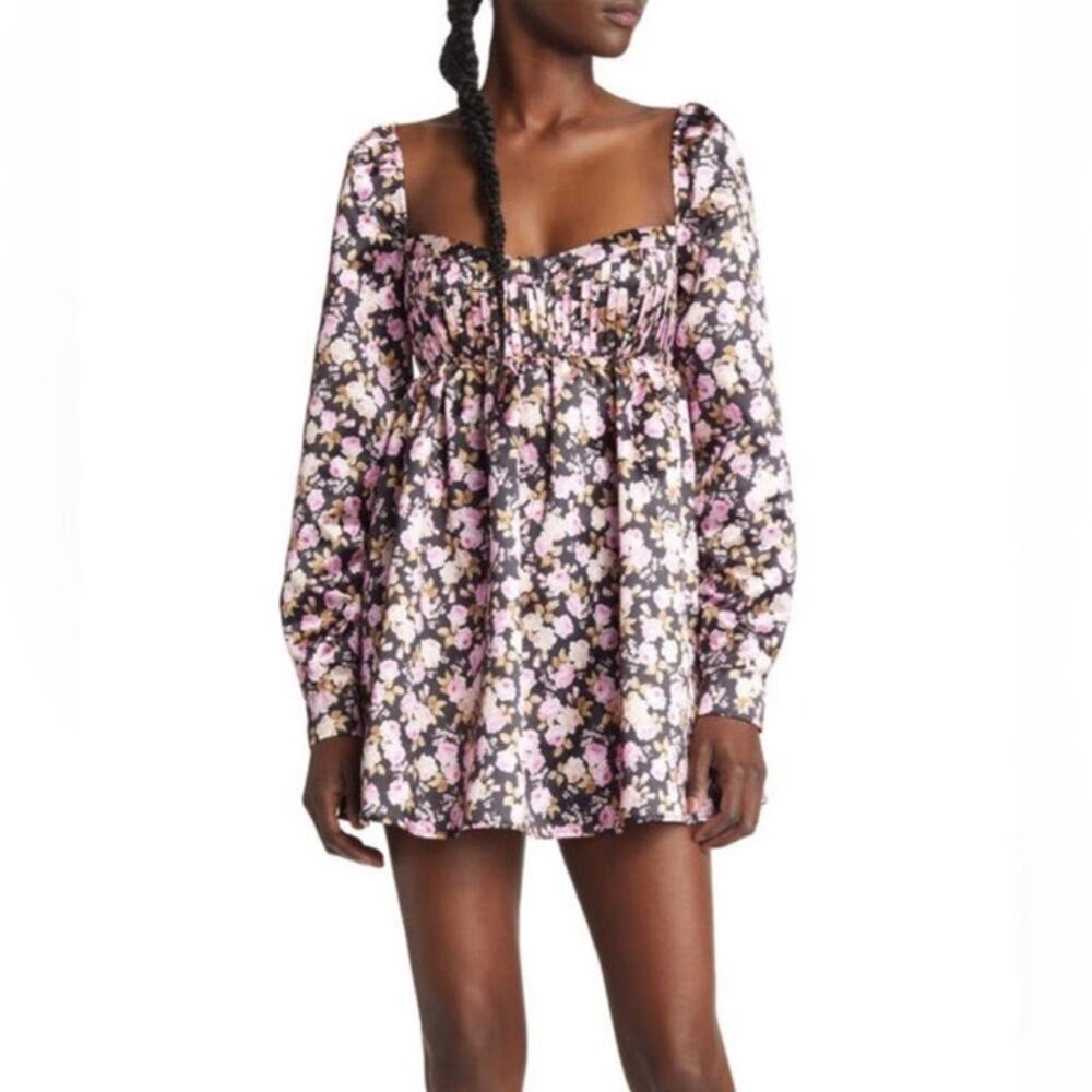 NWT For Love & Lemons Kate Long Sleeve Mini Dress Size 2X